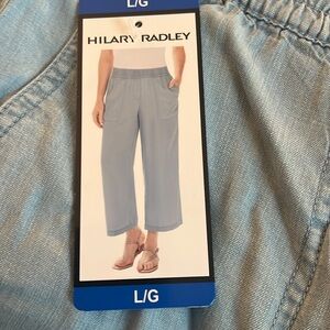 Hilary Radley Olive Cropped Wide-Leg Trousers